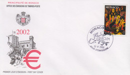 Enveloppe  FDC  1er   Jour    MONACO    Le  CIRQUE     EUROPA    2002 - 2002