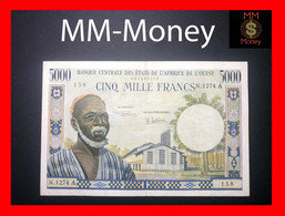 WEST AFRICAN STATES  WAS  "A  Ivory Coast"   5.000  5000 Francs  1967   P.  104 A  "scarce"  VF+ - États D'Afrique De L'Ouest