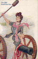 2035 – Military Patriotic US Flag – Artillery - The Girl Behind The Gun – VG Condition – 2 Scans - Autres & Non Classés