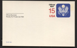 UZ4 Official Mail Postal Card Mint Vf 1988 - 1981-00
