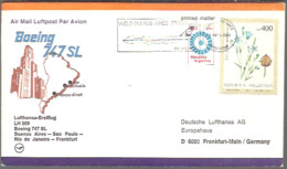 FIRST FLIGHT  1980 LUFTHANSA   BUENOS AIRES  A   FRANKFURT - Cartas & Documentos