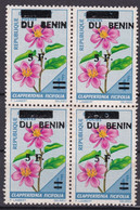 BENIN 1994 1995 MICHEL 562 5F /1F Val. 280€ - CLAPPERTONIA FICIFOLIA FLEUR FLOWERS - OVERPRINT SURCHARGE OVERPRINTED MNH - Bénin – Dahomey (1960-...)