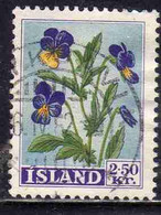 ISLANDA ICELAND ISLANDE 1958 FLORA FLOWERS PLANTS WILD PANSY 2.50k USED USATO OBLITERE' - Used Stamps