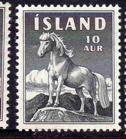 ISLANDA ICELAND ISLANDE 1958 ICELANDIC PONY 10a MLH - Unused Stamps