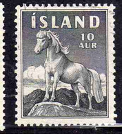 ISLANDA ICELAND ISLANDE 1958 ICELANDIC PONY 10a USED USATO OBLITERE' - Gebruikt