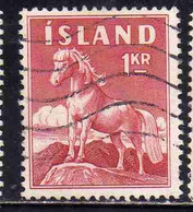 ISLANDA ICELAND ISLANDE 1960 ICELANDIC PONY 1k USED USATO OBLITERE' - Gebraucht