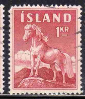 ISLANDA ICELAND ISLANDE 1960 ICELANDIC PONY 1k USED USATO OBLITERE' - Used Stamps