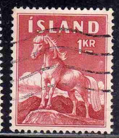 ISLANDA ICELAND ISLANDE 1960 ICELANDIC PONY 1k USED USATO OBLITERE' - Used Stamps