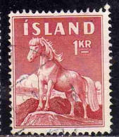 ISLANDA ICELAND ISLANDE 1960 ICELANDIC PONY 1k USED USATO OBLITERE' - Used Stamps