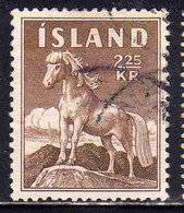 ISLANDA ICELAND ISLANDE 1958 ICELANDIC PONY 2.25k USED USATO OBLITERE' - Gebraucht