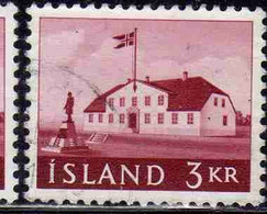 ISLANDA ICELAND ISLANDE 1961 OLD ICELANDIC GOVERNMENT BUILDING 3k USED USATO OBLITERE' - Oblitérés