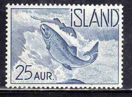 ISLANDA ICELAND ISLANDE 1959 1960 SOCKEYE SALMON 25a MLH - Unused Stamps
