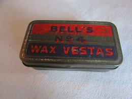 WW1 Australian Match Vesta Tin  Bell's No4 Wax Vestas - 1914-18