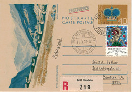 Reko Ganzsache Krone Steg Triesenberg - Nendeln 1978 > Gamprin Bendern - Tierkreiszeichen STeinbock - Stamped Stationery