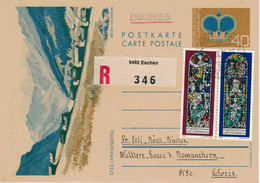 Reko Ganzsache Krone Steg Triesenberg - Eschen 1979 - Kirchenfenster Gloria - Enteros Postales