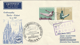 Liechtenstein Lettre Par Avion Vaduz 1957 - Storia Postale