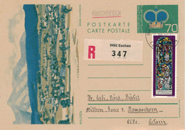 Reko Ganzsache Krone Mauren - 9492 Eschen 1978 - Kirchenfenster - Enteros Postales