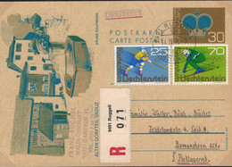 Reko Ganzsache Krone Alter Dorfteil Vaduz - 9491 Ruggell 1976 - Sport Eishockey Schilauf Ski Olympia - Stamped Stationery