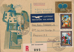 Reko Ganzsache Krone Alter Dorfteil Vaduz - 9491 Schaanwald 1974 - Weihnacht Esel Krippe Rose Hagebutte - Enteros Postales