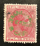 Philippines 1881-83 Y&T 78, Sc 95 RARE DOUBLE SURCH. 8c/2c „HABILITADO“(Filipinas Spain Espagne Colonies Crypto Bitcoin - Philippinen