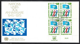 NATIONS UNIES Genève 1975: FDC Du 30ème Anniversaire - Briefe U. Dokumente