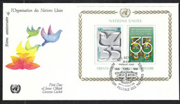 NATIONS UNIES Genève 1975: FDC Du 35ème Anniversaire - Covers & Documents