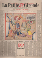 Bordeaux (33 Gironde)calendrier 1937 LA PETITE GIRONDE  (CAT4341) - Grossformat : 1921-40
