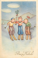Postcard Christmas Greetings Drawing Ski Types - Sonstige & Ohne Zuordnung