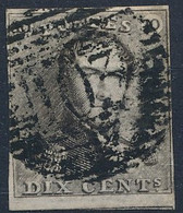 [O SUP] N° 1a, 10c Brun-gris, Bien Margé Et Voisin, Belle Obl Centrale 'P103' St-Ghislain - Cote: 115€ - 1849 Schulterklappen