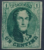 [** SUP] N° 9, 1c Vert, Belles Marges Régulières - Fraîcheur Postale - 1858-1862 Medaillen (9/12)