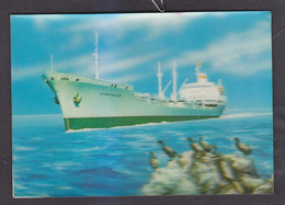 Postcard. The USSR. STEREO. NOVOROSSIYSK SHIPPING COMPANY. " FRIENDSHIP OF PEOPLES ". - 20-13-i - Pétroliers