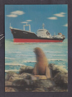 Postcard. The USSR. STEREO. NOVOROSSIYSK SHIPPING COMPANY. TANKER " BEIJING ". - 20-12-i - Tankers