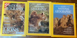 Lions/Léopards/Pumas/Jaguars/Tigres/Panthère/Cougar/Parc Seregeti : 8 N° De Terre Sauvage - 3 N° De Natioanl Geographic - Lots De Plusieurs Livres