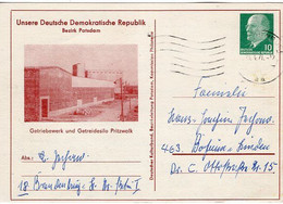 54342 - DDR - 1971 - 10Pfg Ulbricht PGAKte "Getreidesilo Pritzwalk" BRANDENBURG -> Westdeutschland - Privé Postkaarten - Gebruikt