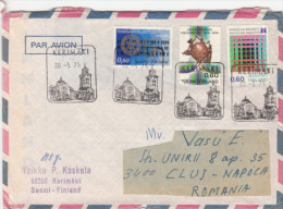 CASTLE POSTMARK, COAT OF ARMS, SCULPTURE, STAMPS ON COVER, 1975, FINLAND - Brieven En Documenten