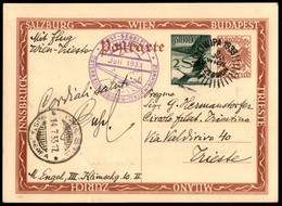 AUSTRIA - 1933 (14 Luglio) - Volo A Vela Kronfeld - Vienna Trieste - Longhi 3015 - Rarissima Cartolina (5 Aerogrammi Nel - Zonder Classificatie