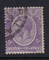 Kenya & Uganda: 1922/27   KGV    SG77    5c   Dull Violet    Used - Kenya & Ouganda