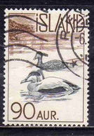 ISLANDA ICELAND ISLANDE 1959 1960 EIDER DUCKS 90a USED USATO OBLITERE' - Usati