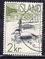 ISLANDA ICELAND ISLANDE 1959 1960 EIDER DUCKS 2k USED USATO OBLITERE' - Used Stamps