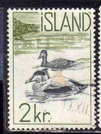 ISLANDA ICELAND ISLANDE 1959 1960 EIDER DUCKS 2k USED USATO OBLITERE' - Gebruikt