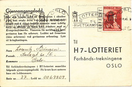 Norway Postcard National Help H 7 Lottery Oslo 19-10-1946 - Lettres & Documents