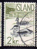 ISLANDA ICELAND ISLANDE 1959 1960 EIDER DUCKS 2k USED USATO OBLITERE' - Gebruikt