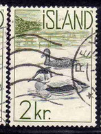 ISLANDA ICELAND ISLANDE 1959 1960 EIDER DUCKS 2k USED USATO OBLITERE' - Oblitérés