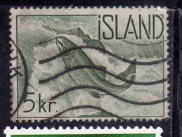 ISLANDA ICELAND ISLANDE 1959 1960 SOCKEYE SALMON 5k USED USATO OBLITERE' - Gebraucht