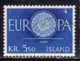 ISLANDA ICELAND ISLANDE 1960 EUROPA CEPT UNITED 5.50k USED USATO OBLITERE' - Oblitérés