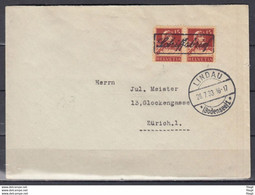 Brief Van Lindau (Bodensee) Naar Zurich Schiffsbrief - Covers & Documents