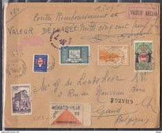 Recommandée Brief Van Monaco-Ville Naar Gand (Belgie) Valeur Declar - Cartas & Documentos