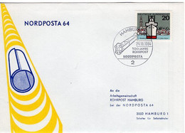 54377 - Bund - 1964 - 20Pfg Hamburg EF A OrtsBf SoStpl HAMBURG - 100 JAHRE ROHRPOST NORDPOSTA - Posta