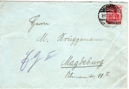 54378 - Deutsches Reich / Saargebiet - 1920 - 40Pfg Germania Aufdruck EF A Bf SAARBRUECKEN -> Magdeburg - Lettres & Documents