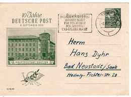 54379 - DDR - 1955 - 10Pfg Fuenfjahrplan GAKte "10 Jahre Deutsche Post" DRESDEN - 10 JAHRE DEUTSCHE POST -> Bad Neustadt - Brieven En Documenten